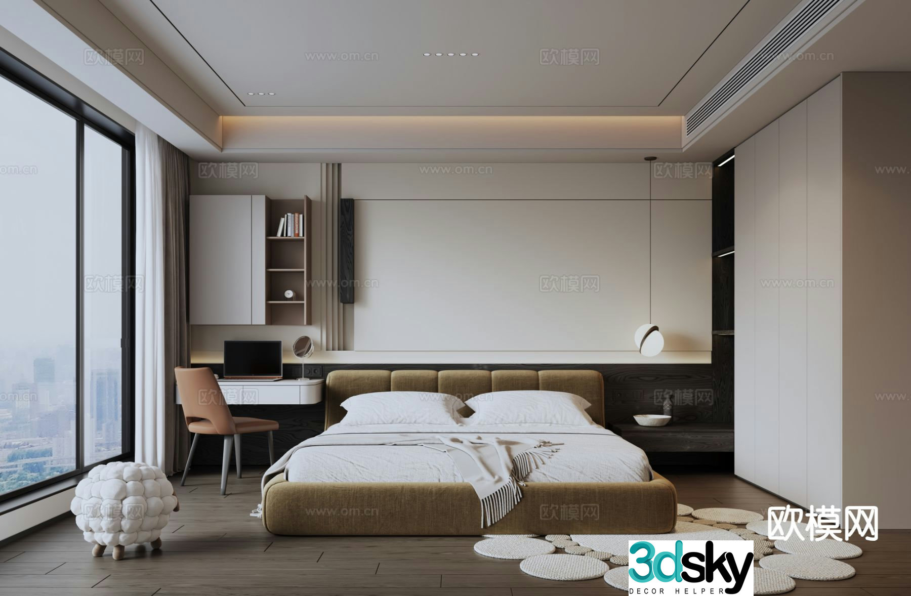 Modern bedroom master bedroom 3d model