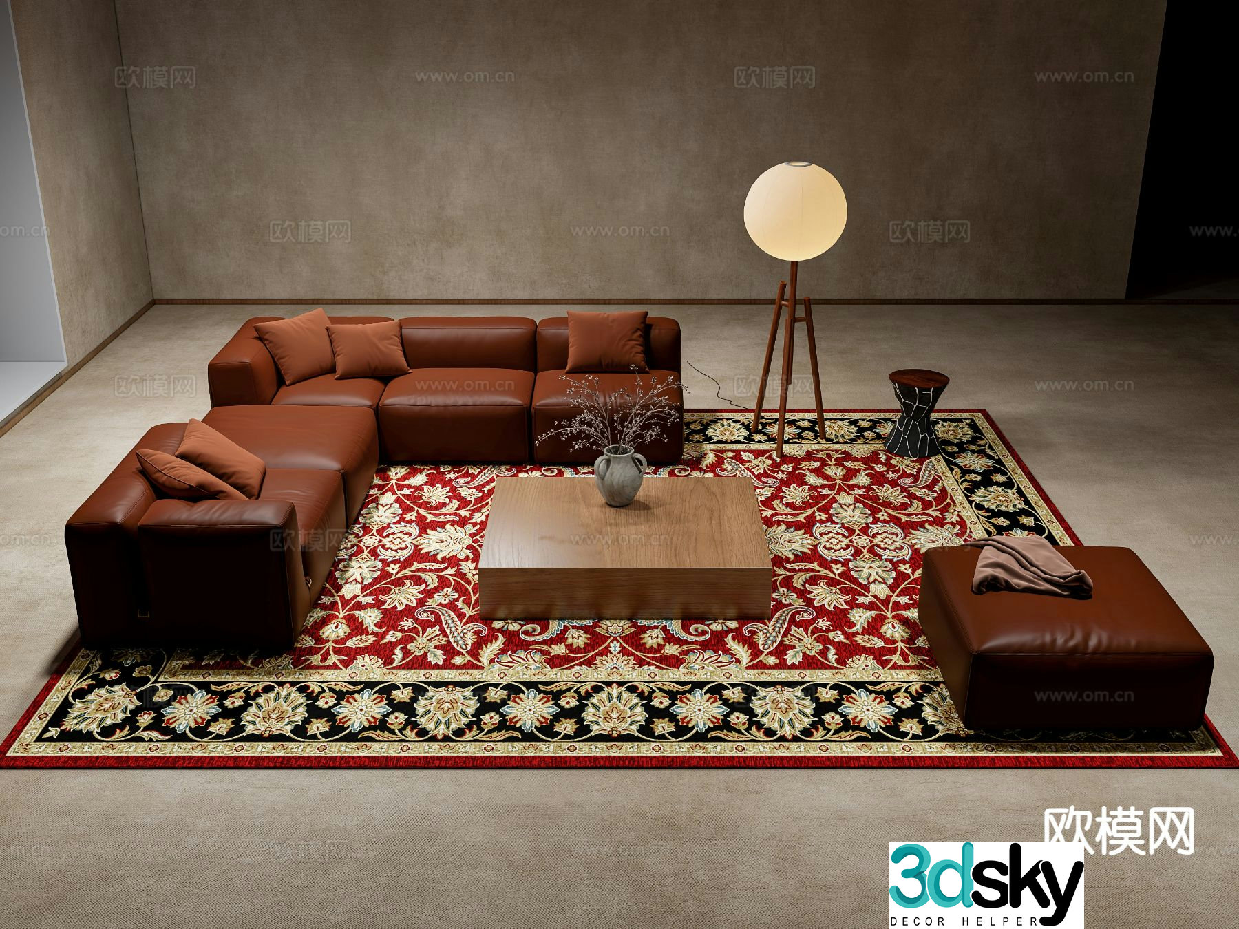 Italian sectional sofa 3d model