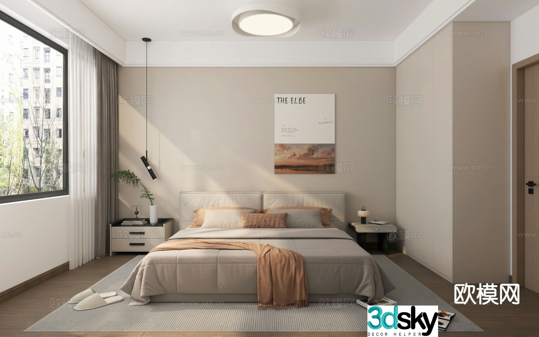 Modern bedroom second bedroom 3d model