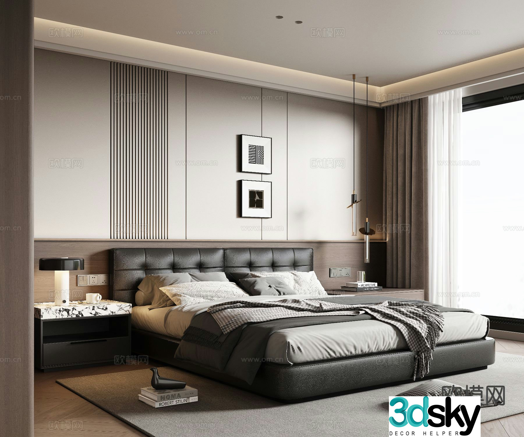 Italian style bedroom master bedroom 3d model