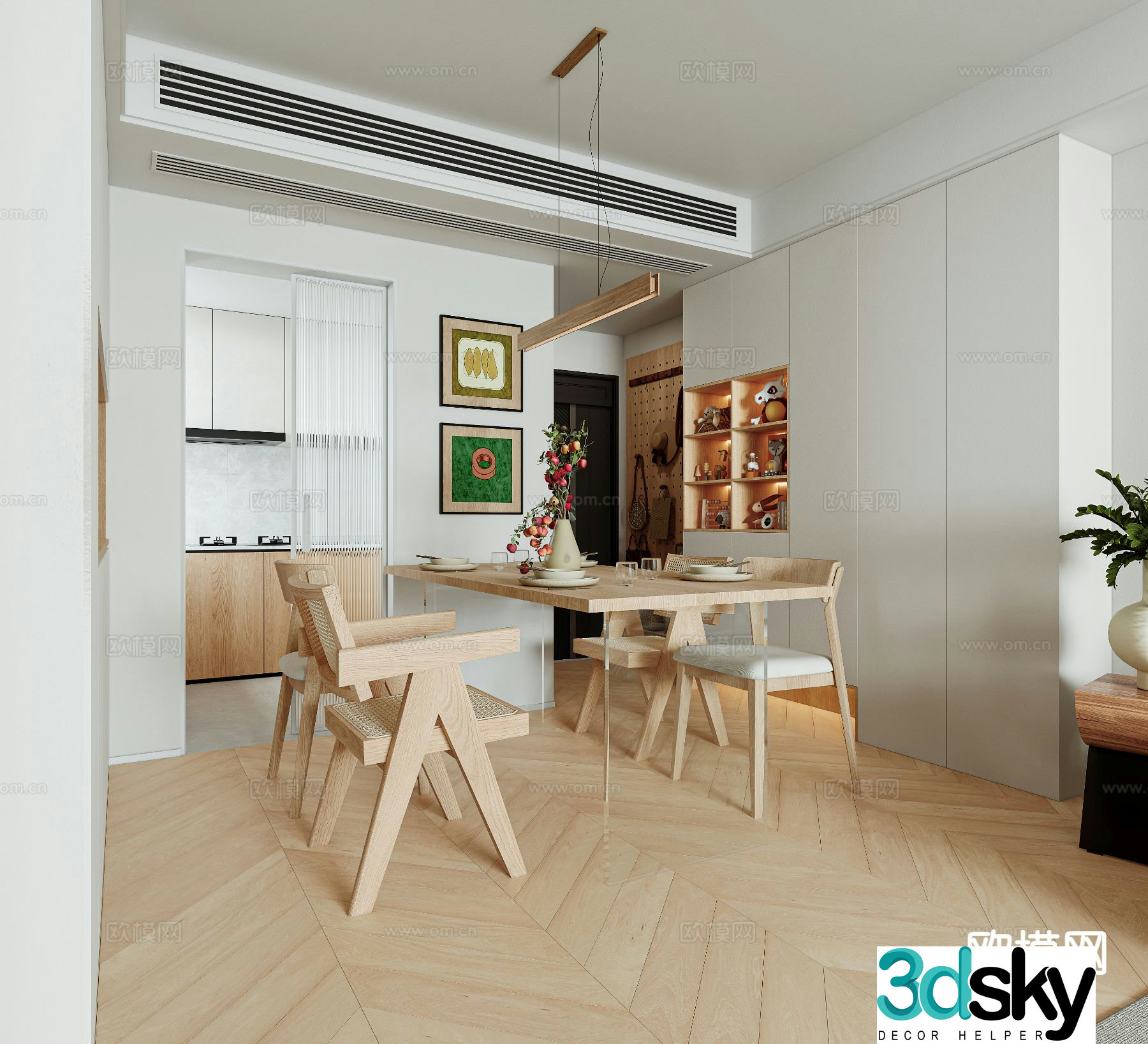 Log style restaurant 3d model