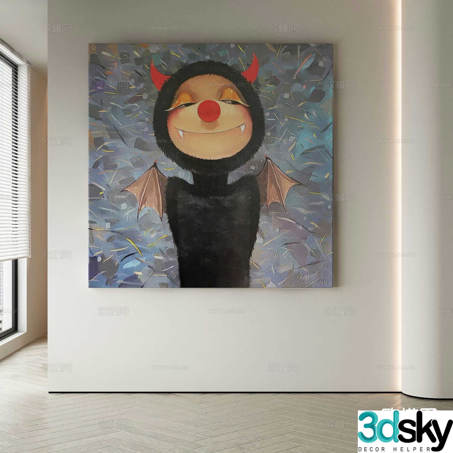 Modern cartoon painting decorative painting 3d model