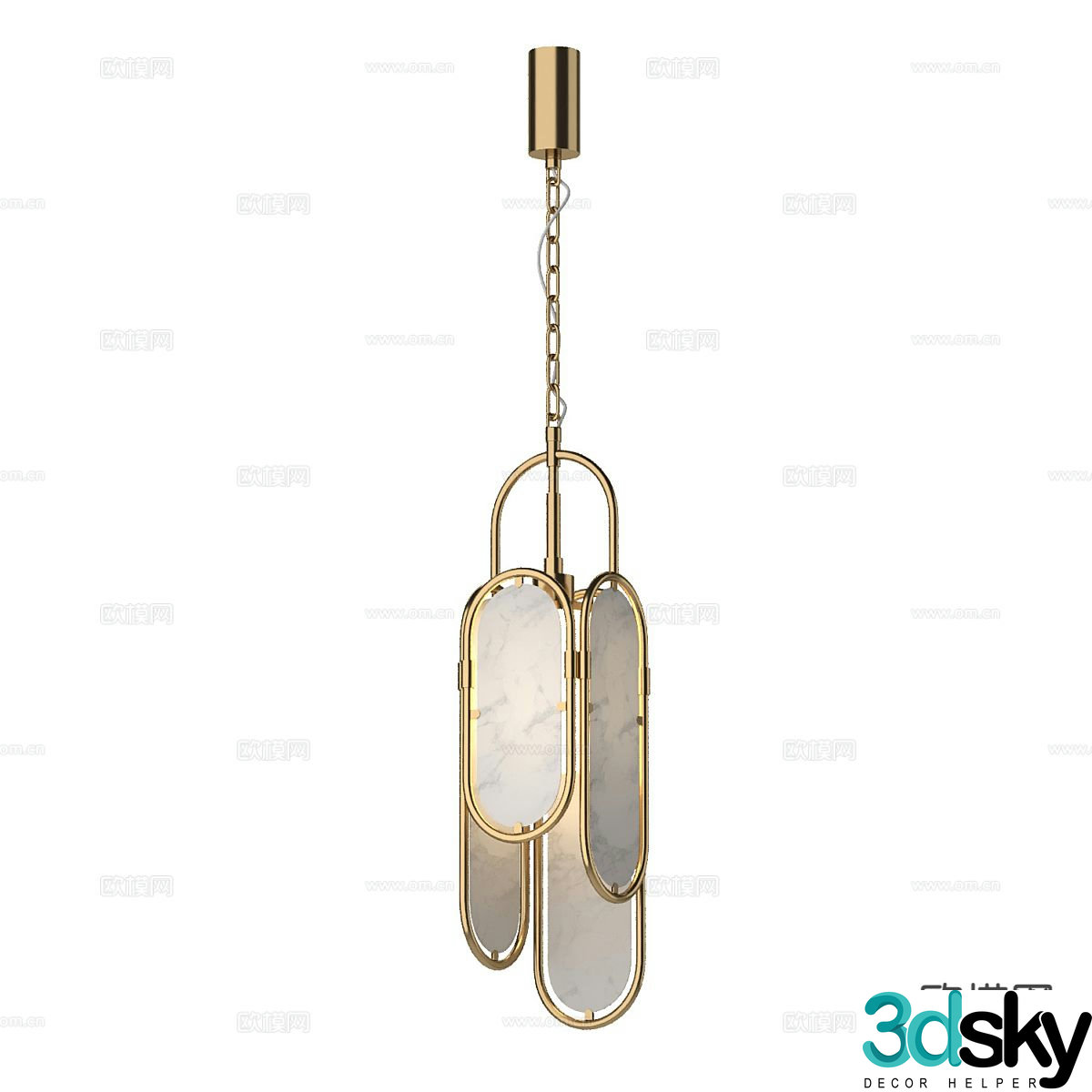 Light luxury chandelier 3d model