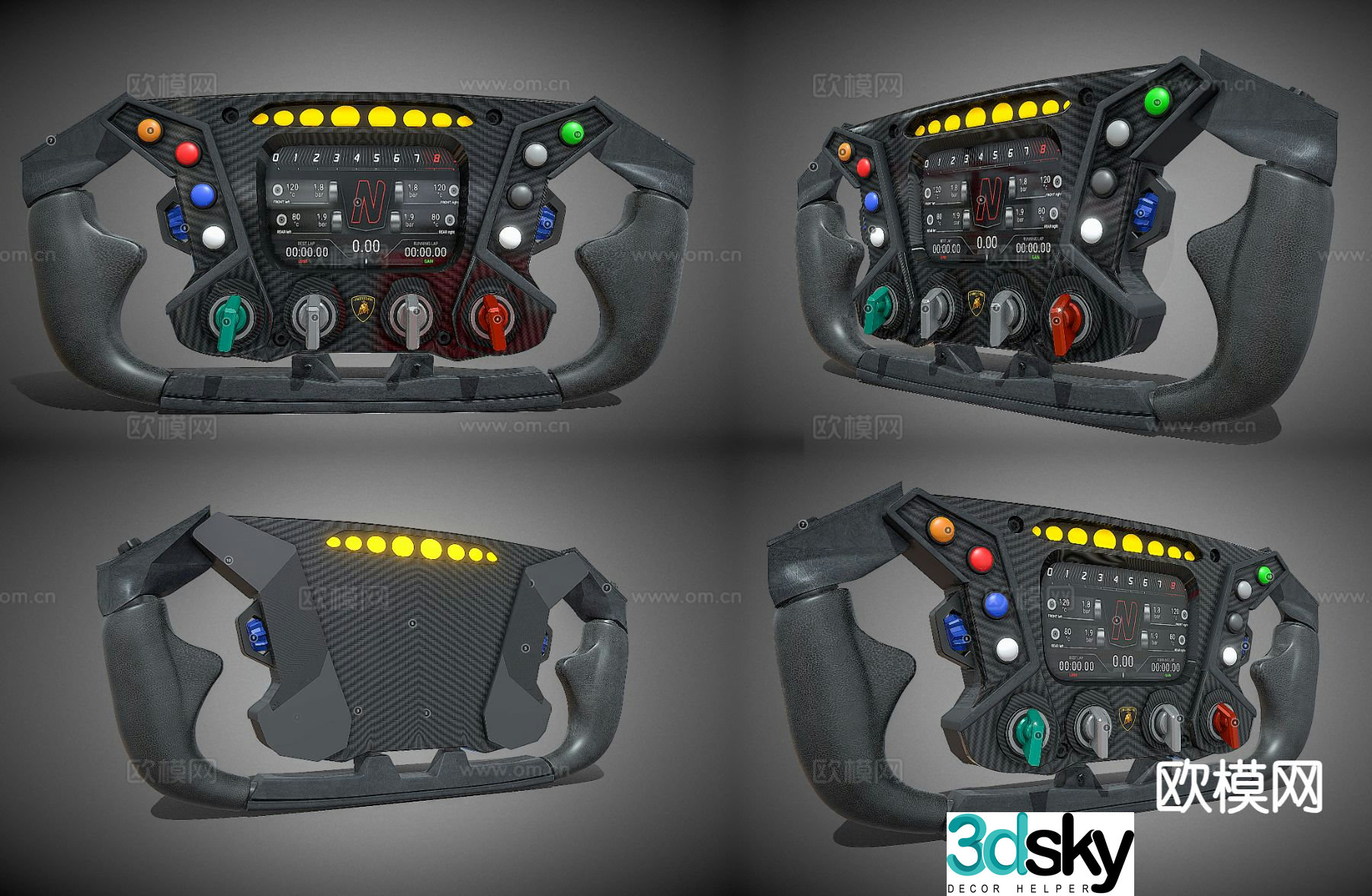 Racing game simulator game console 3d model