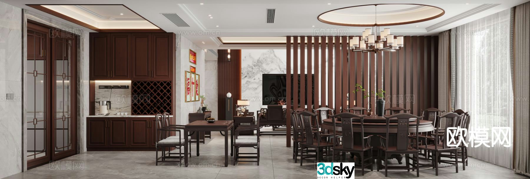 New Chinese restaurant 3d model