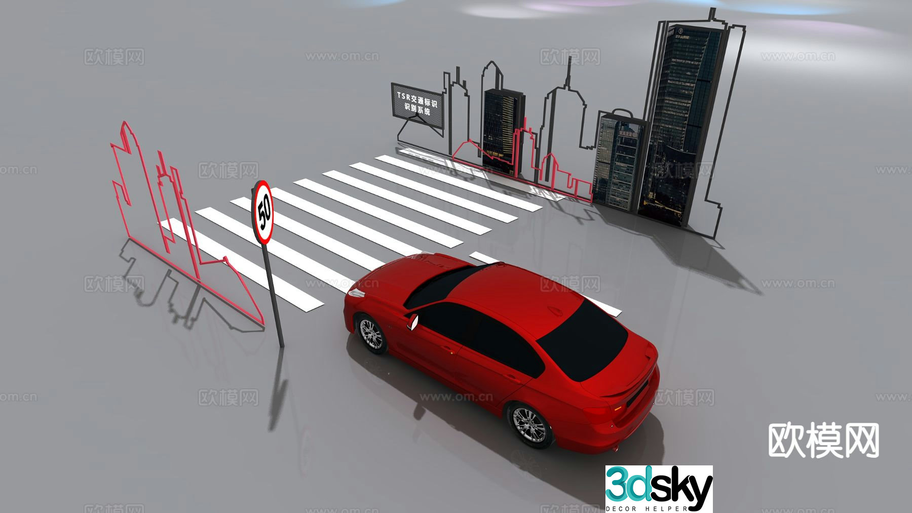 Traffic facilities traffic sign 3d model