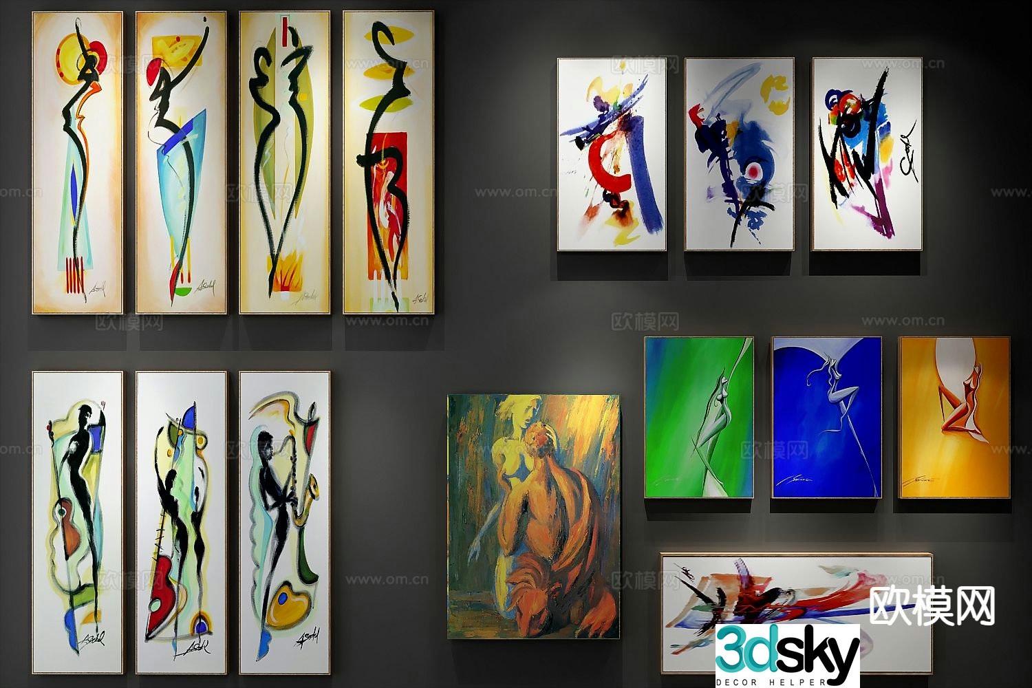 Decorative painting oil painting art painting hanging painting 3d model