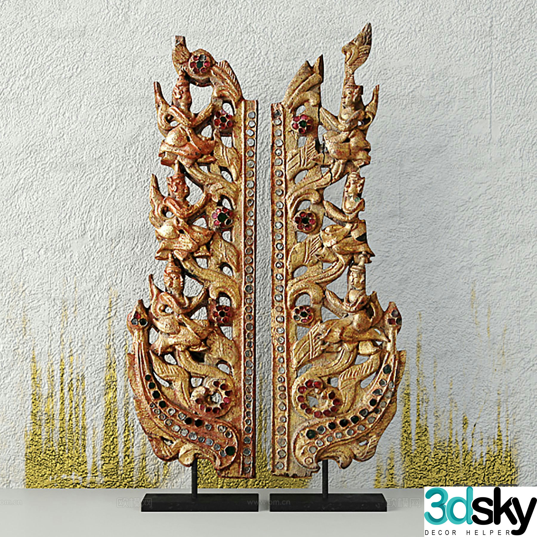 European decorations ornaments sculpture ornaments 3D model