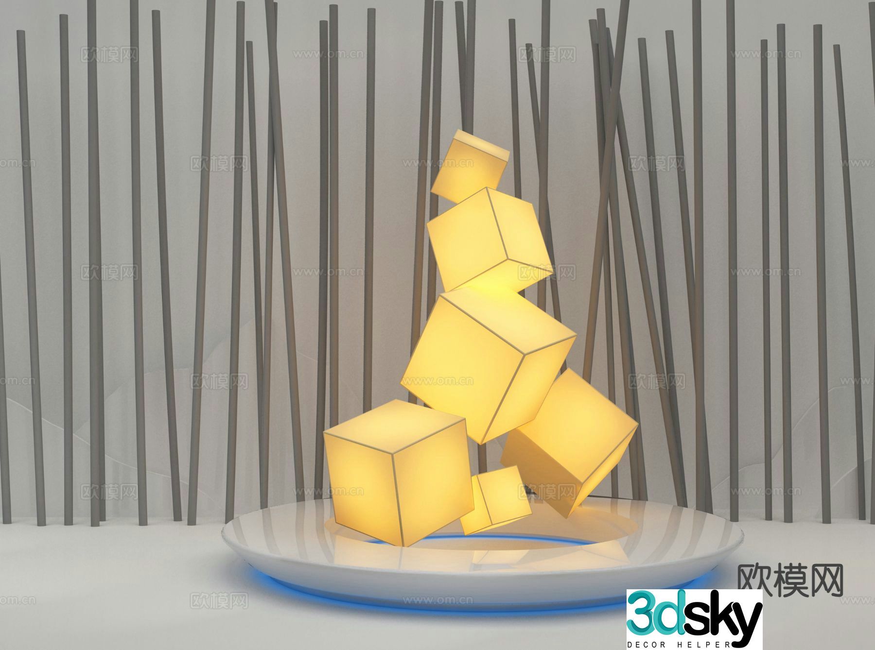 New Chinese style floor lamp 3d model