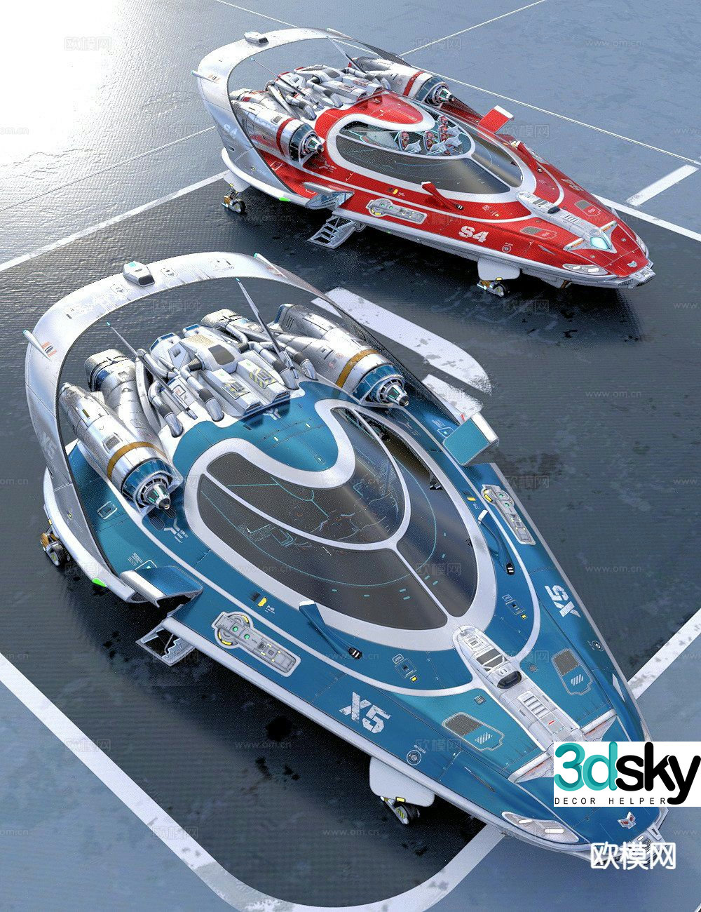 airplane spaceship fighter 3d model