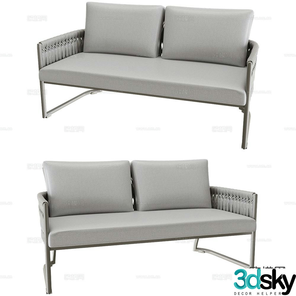 Sifas modern fabric sofa double sofa 3d model