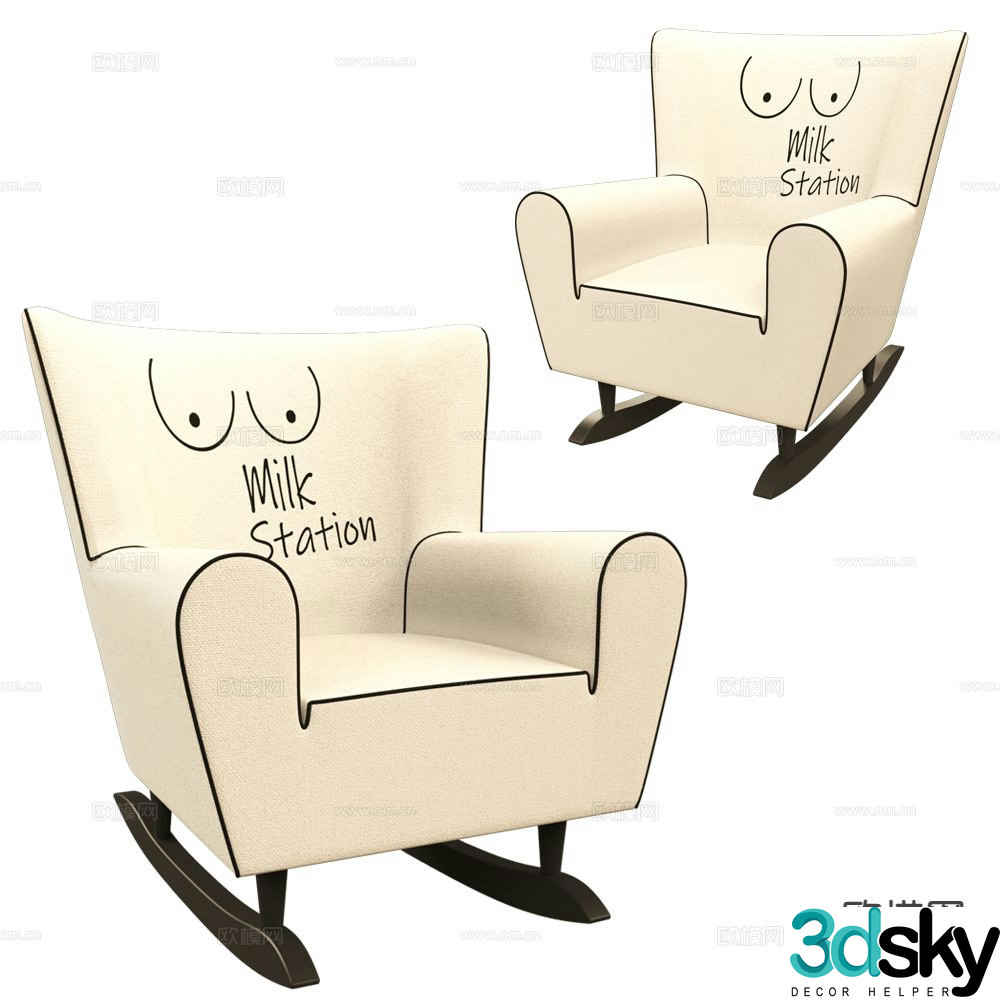 Pop Label Modern Chair Lounge Chair 3d model