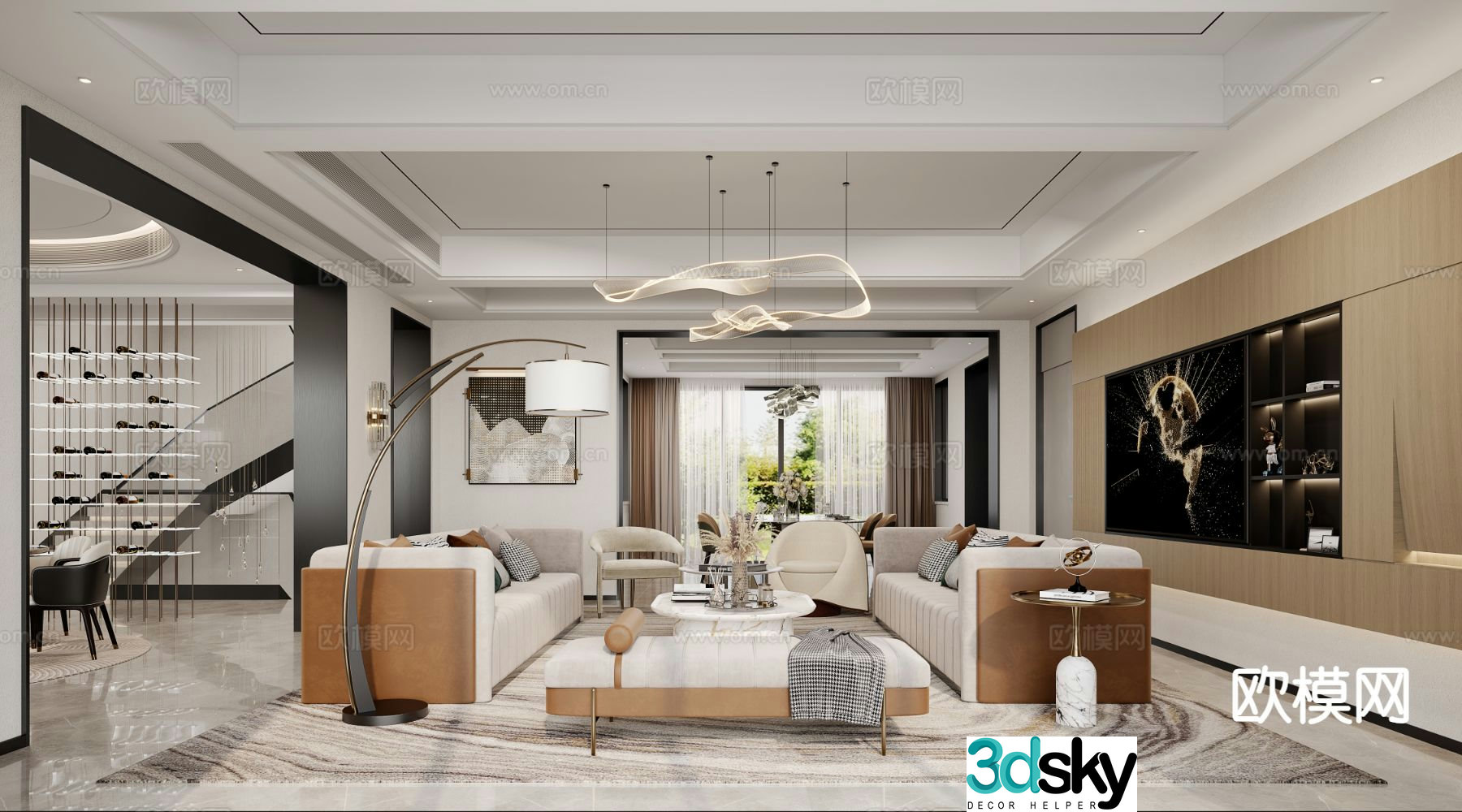Light luxury restaurant 3D model