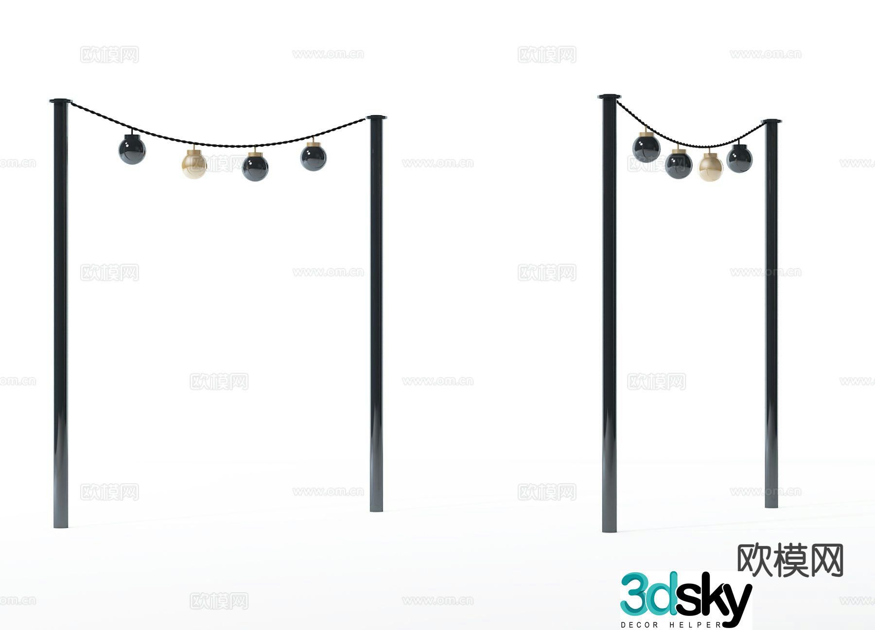 Neoclassical pendant lamp decorative lamp 3d model