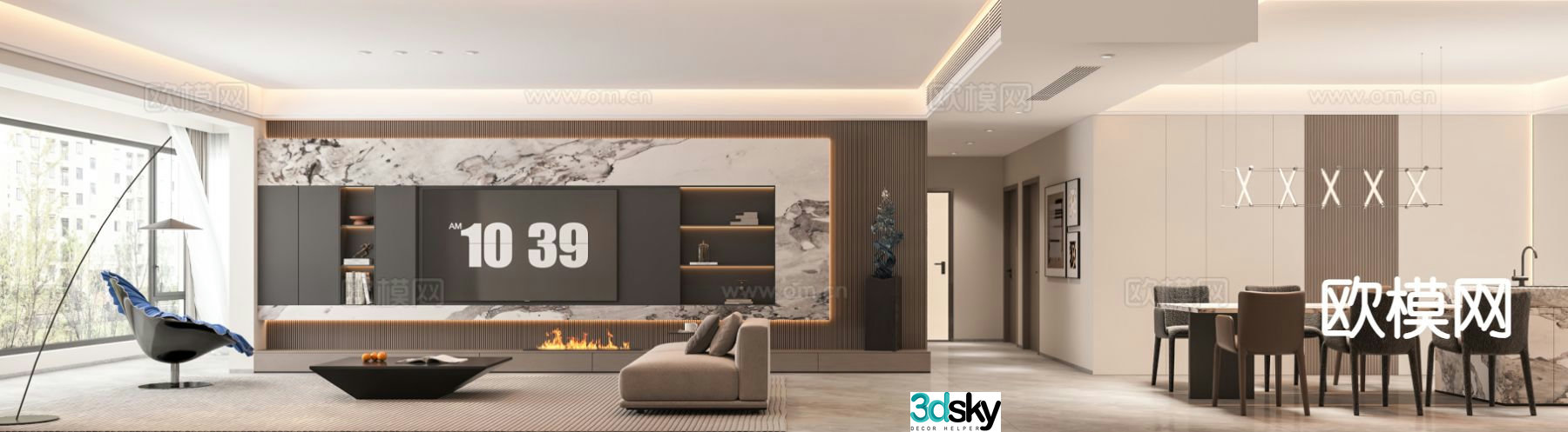 Modern guest restaurant 3d model