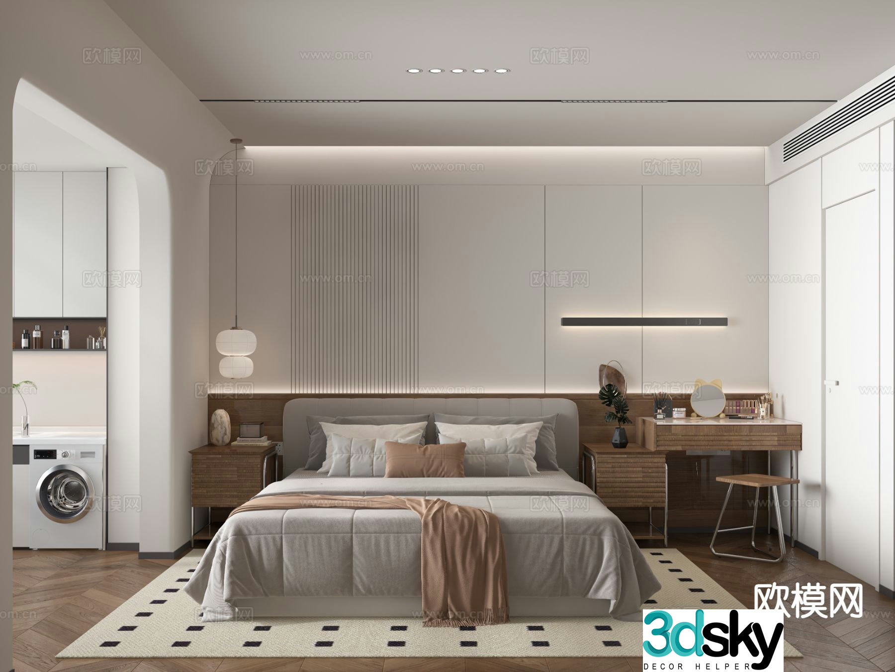 Modern bedroom master bedroom 3d model