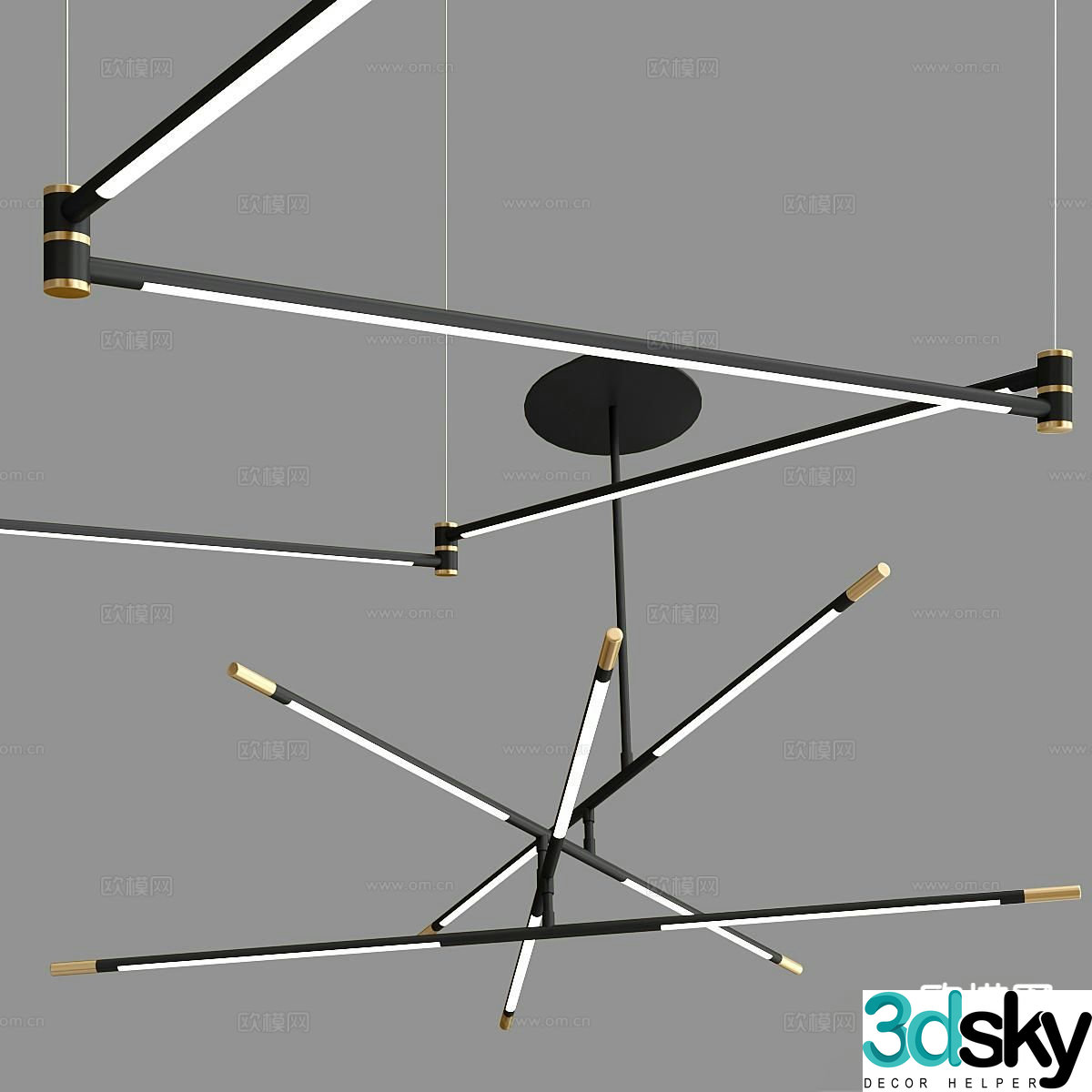 Minimalist chandelier art chandelier 3d model