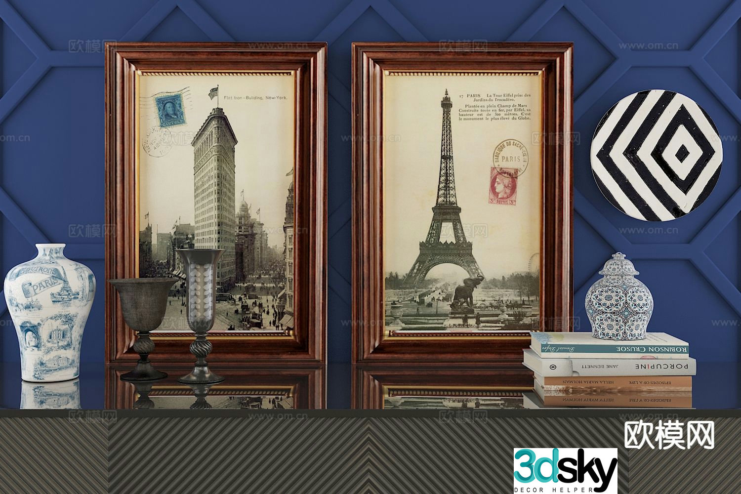 European decorative painting architectural painting hanging painting 3D model