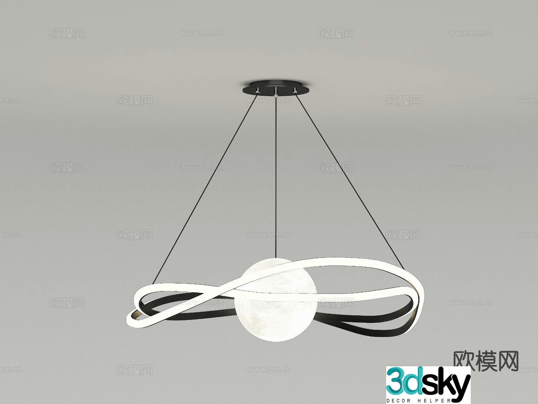 Simple chandelier hall chandelier 3d model