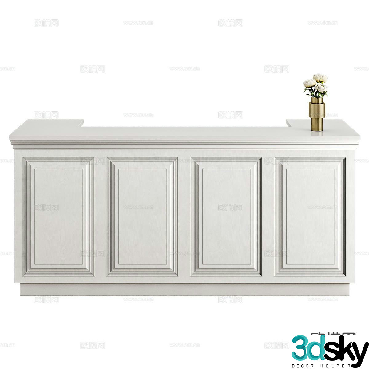 Modern front desk reception desk service desk 3d model