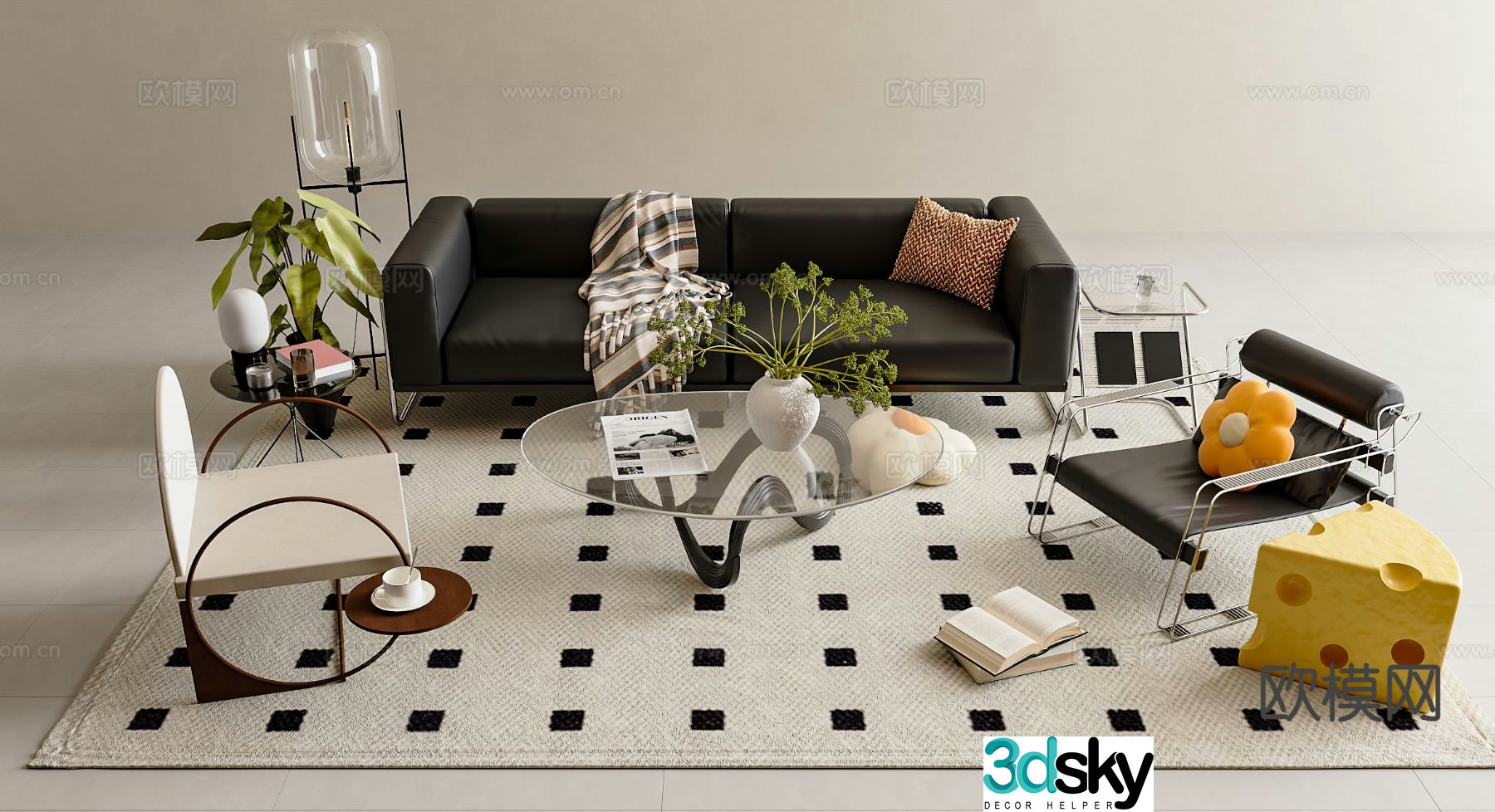 Bauhaus modular sofa 3d model