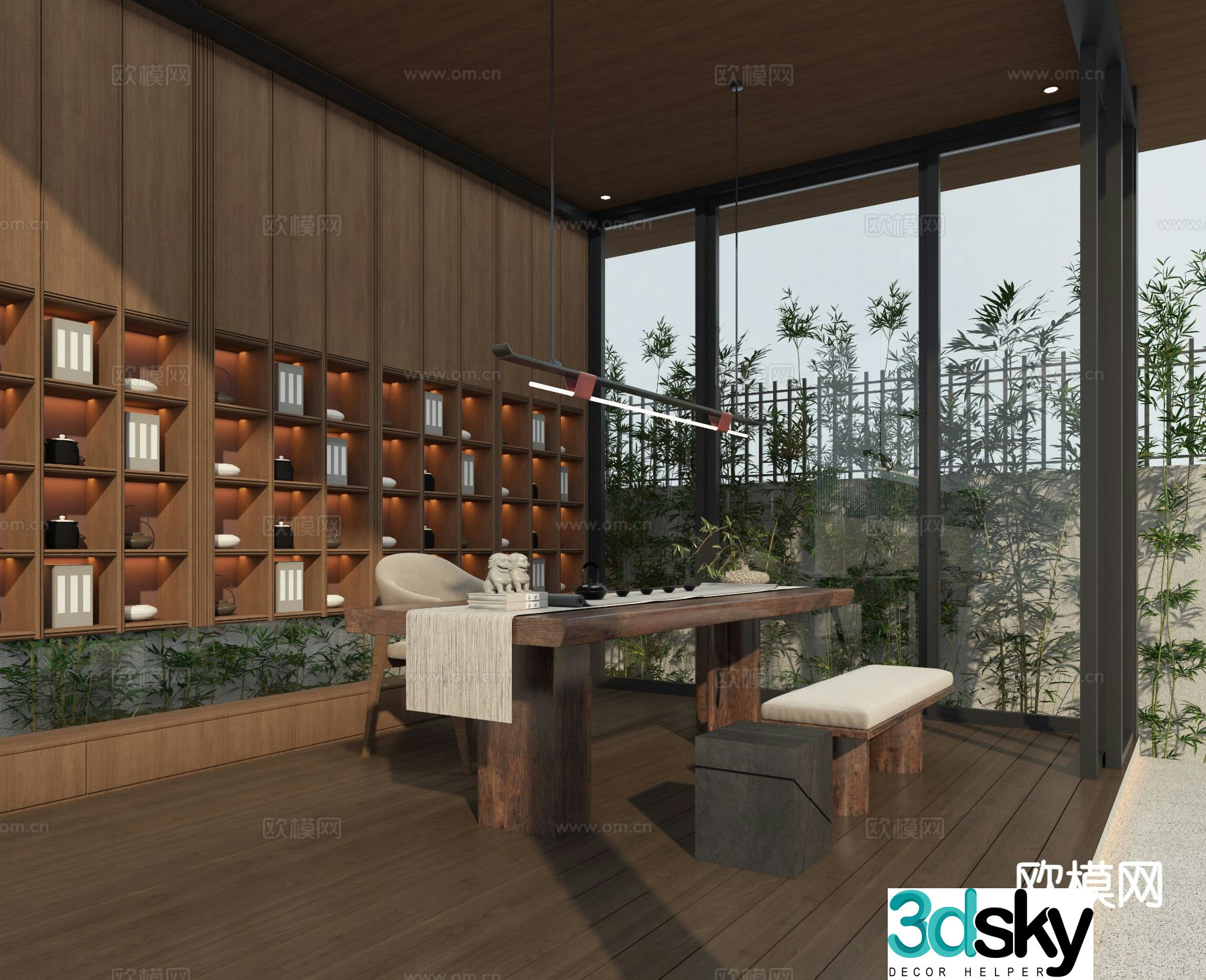 New Chinese tea room 3d model