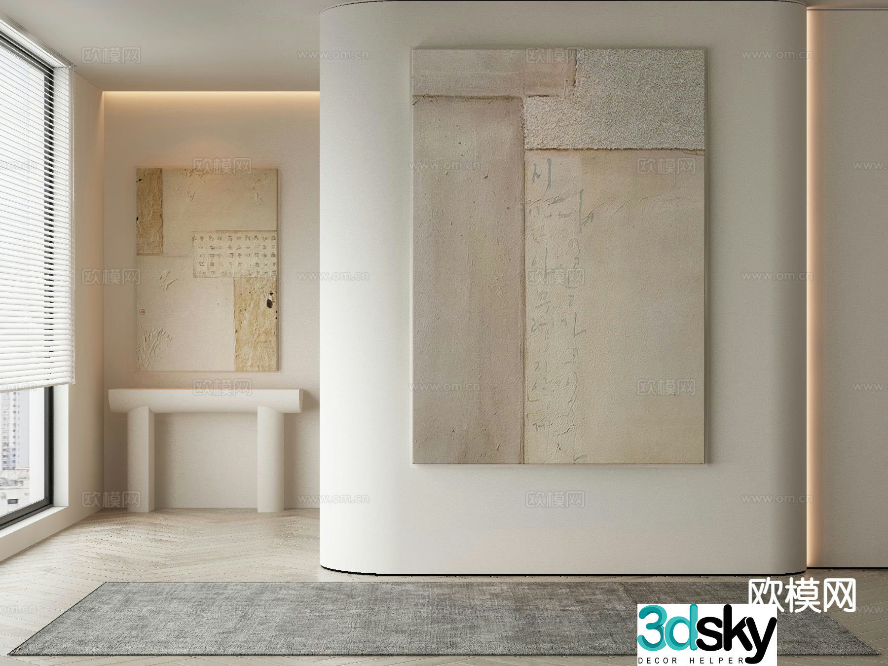 Modern decorative painting hanging painting 3d model