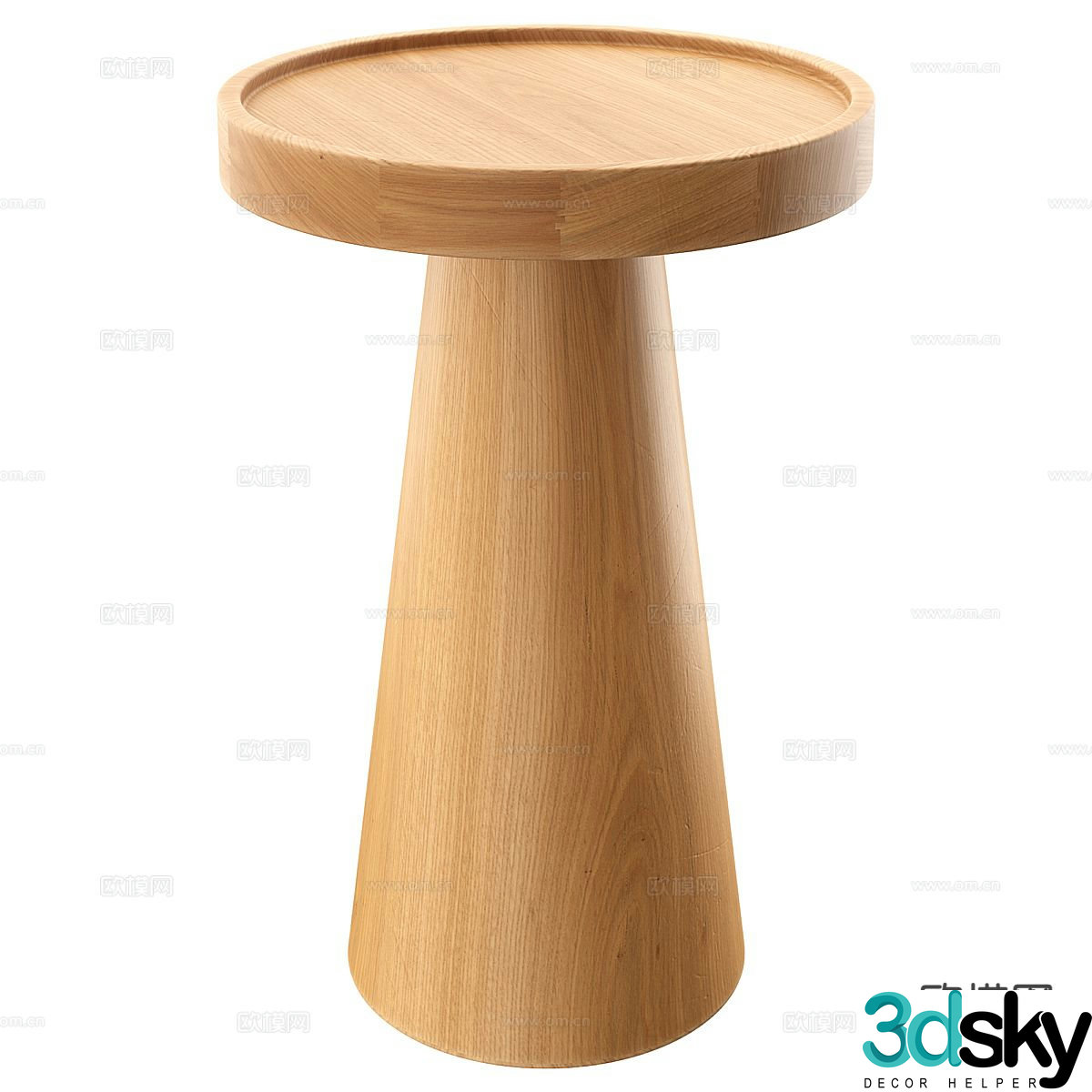 Log wind corner table side table round table table table 3d model