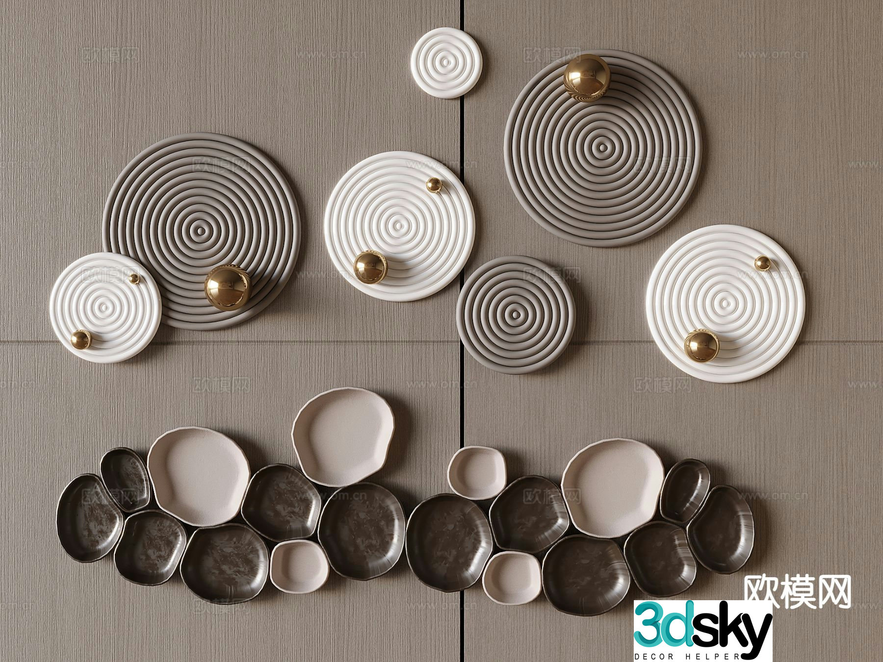 Light luxury wall decoration wall decoration entrance hanging decoration 3D model