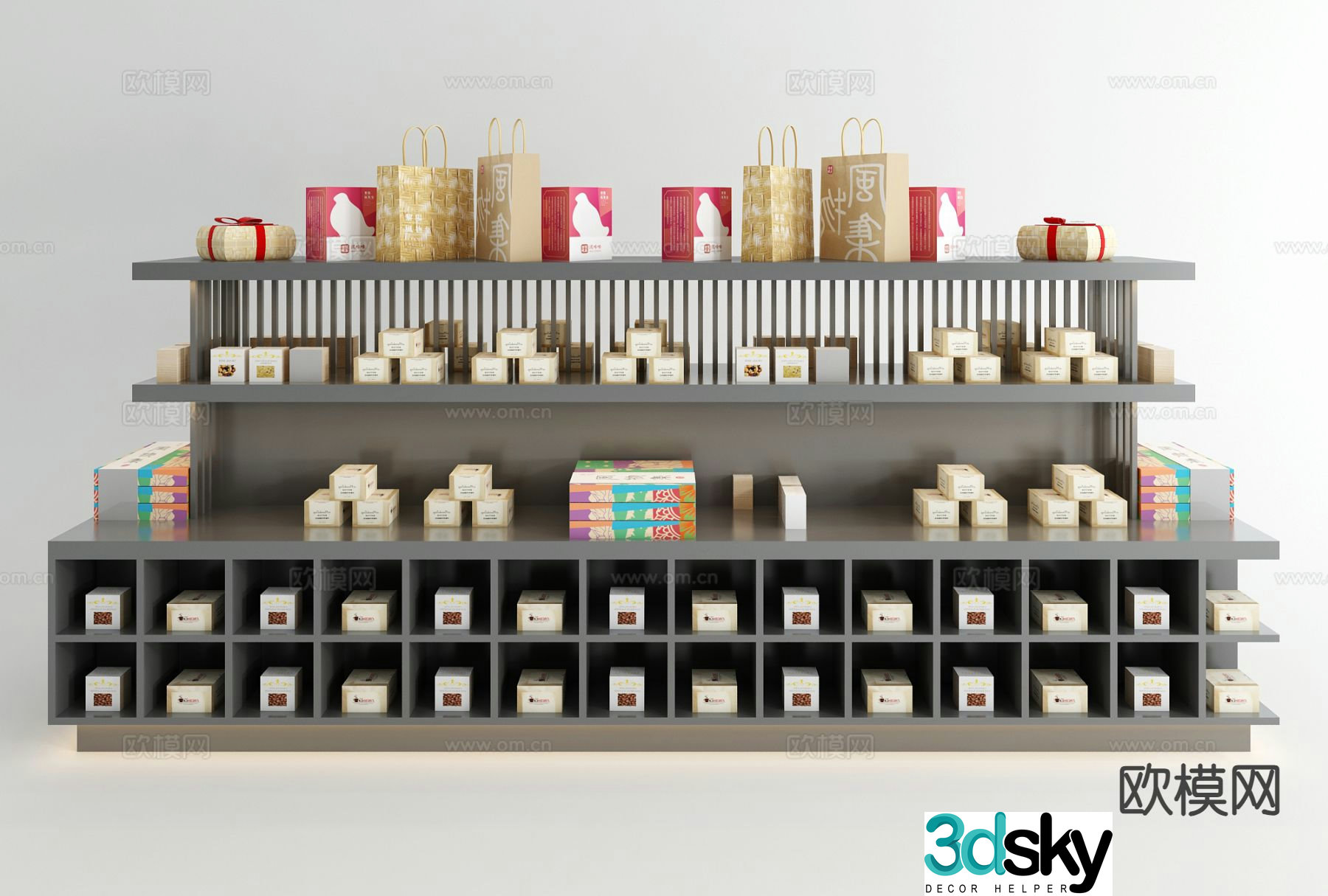 Modern cultural and creative store display rack display cabinet 3D model