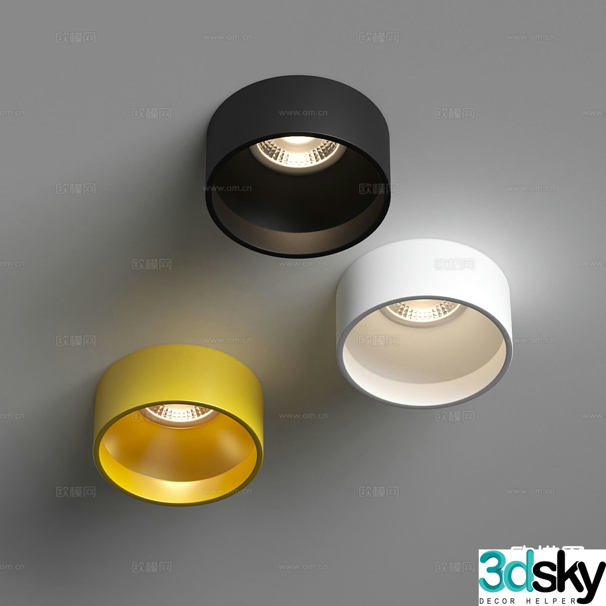 Surface mounted downlight spotlight magnetic light 3D model