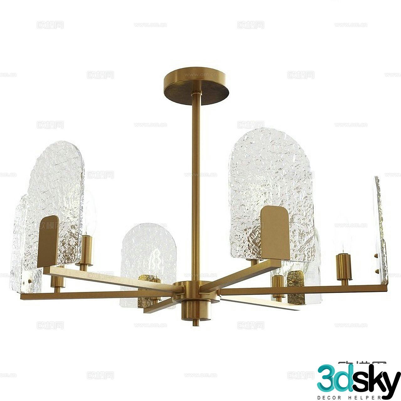Light luxury chandelier restaurant chandelier 3d model
