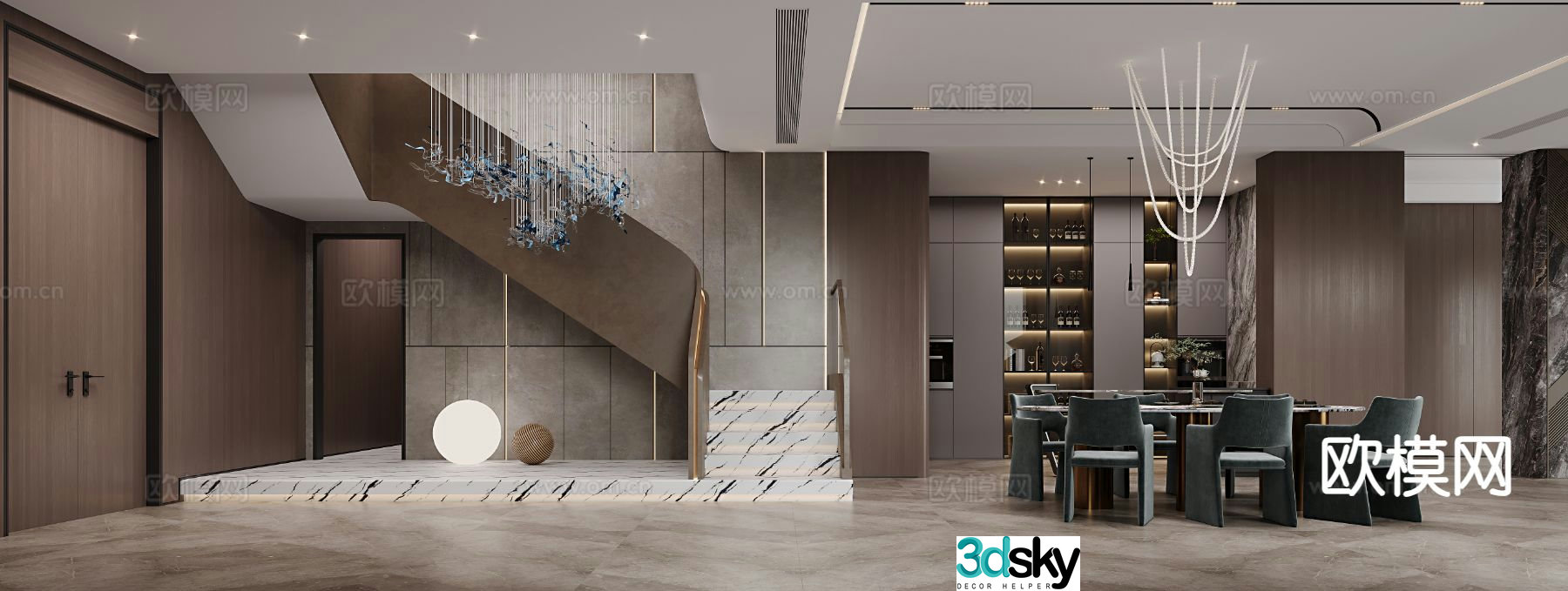 Light luxury restaurant 3D model