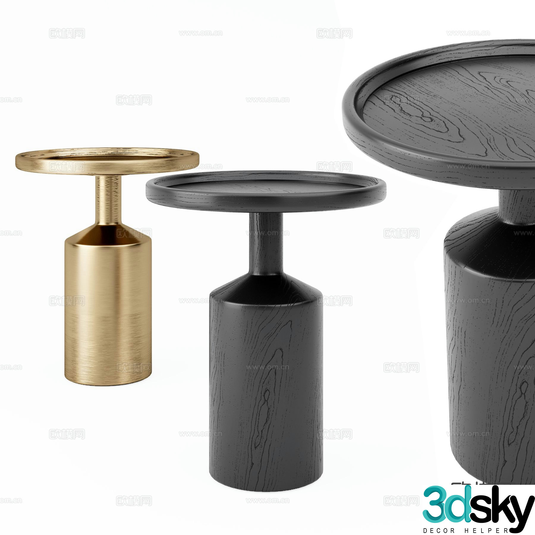 Modern round table side table 3d model