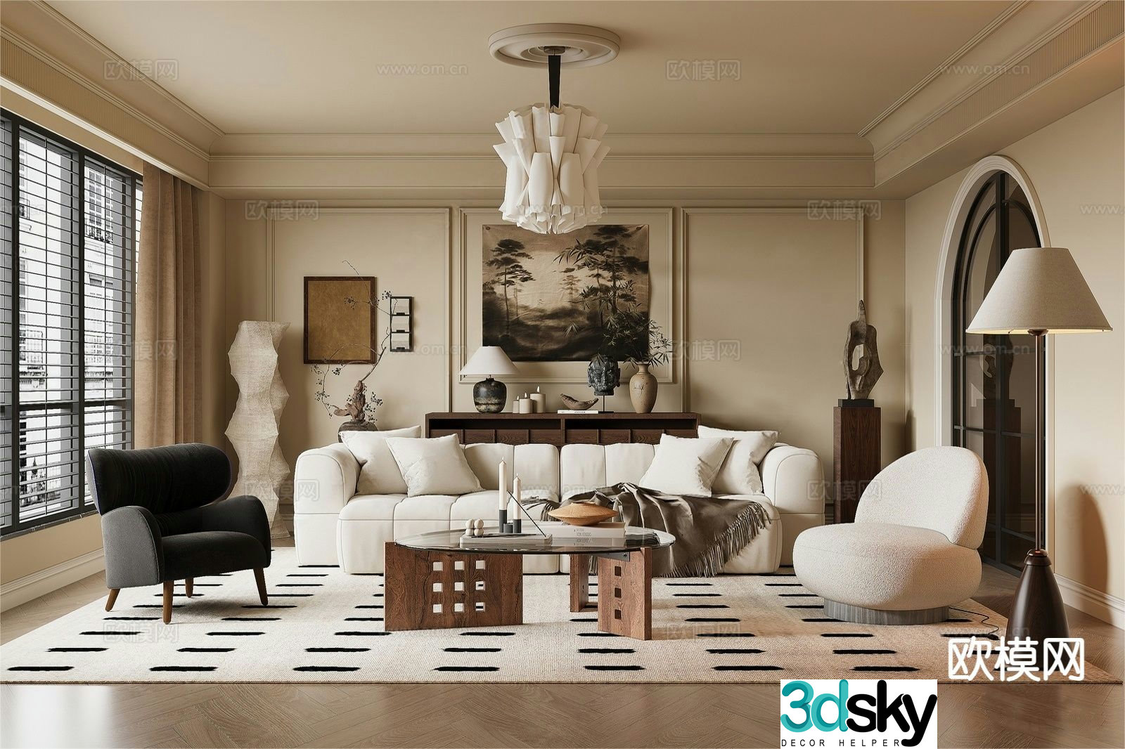 Medieval style living room 3D model