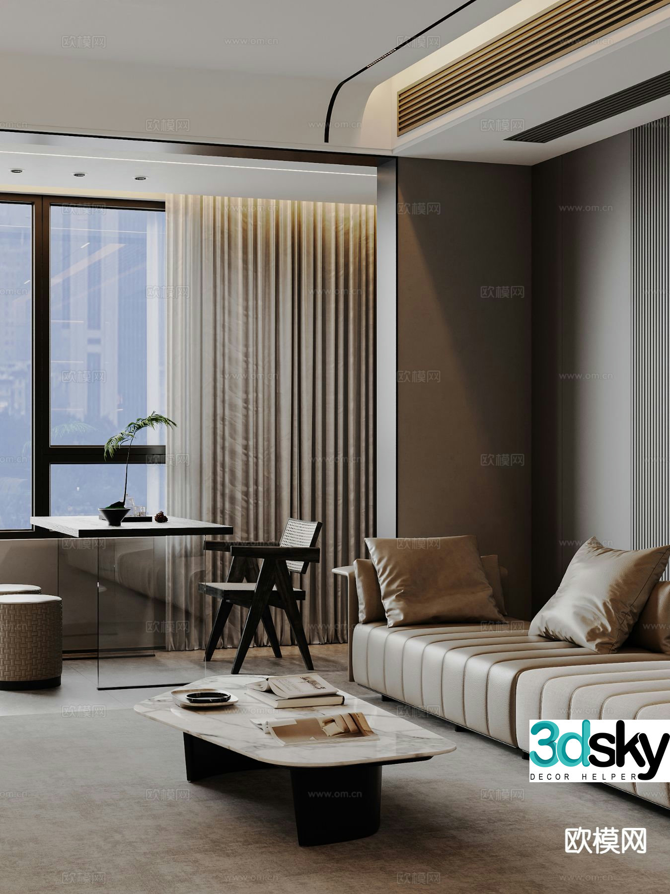 Modern coffee table sofa 3d model