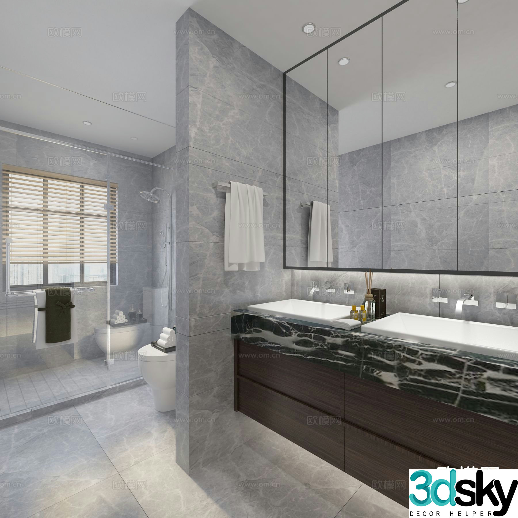 Modern bathroom bathroom 3d model