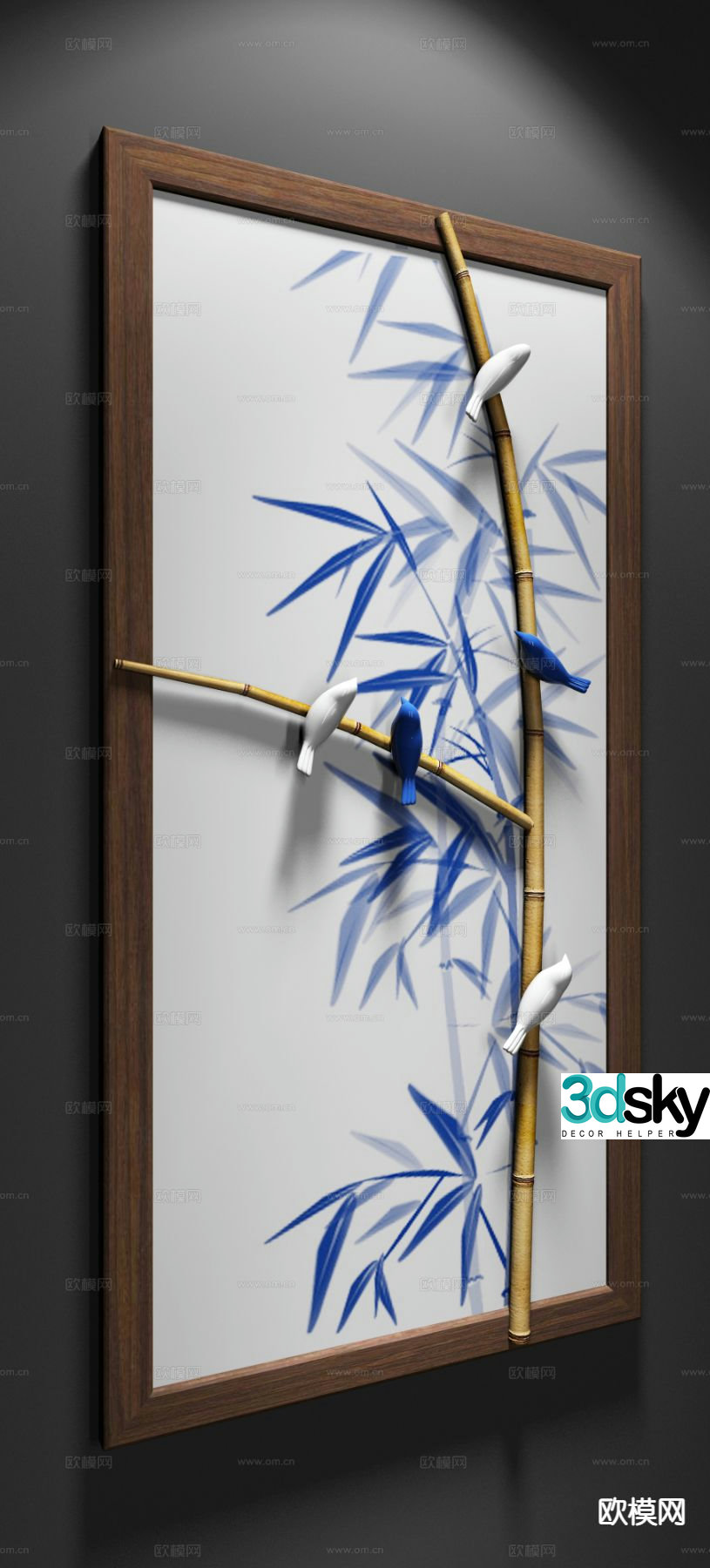 New Chinese style decorations hanging decorations wall decorations physical painting d-models