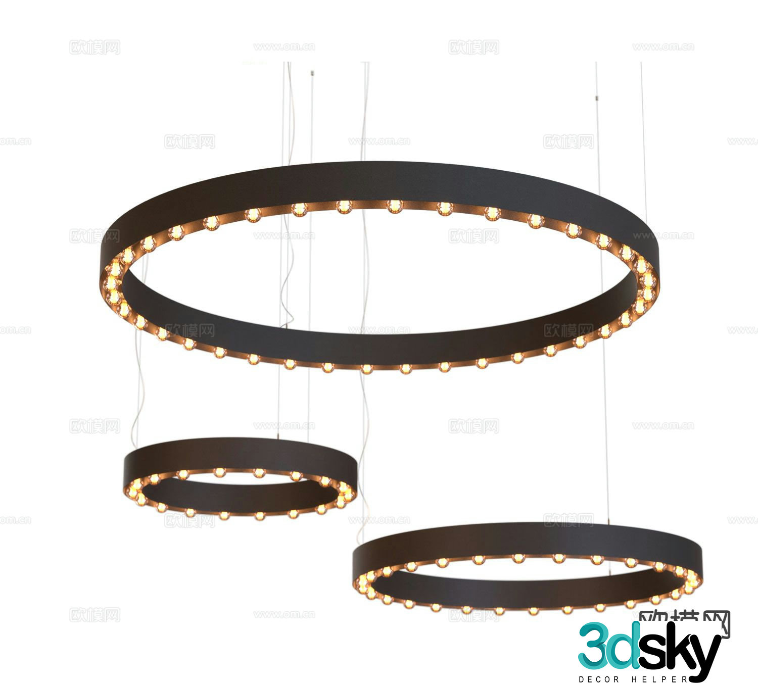 Modern ring chandelier 3d model