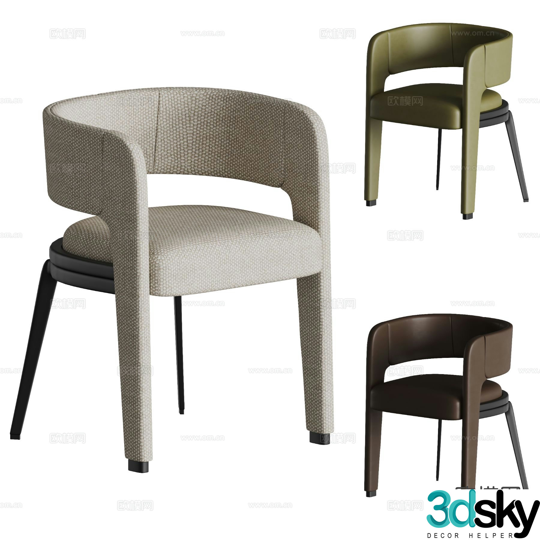 Modern chair dining chair 3d model