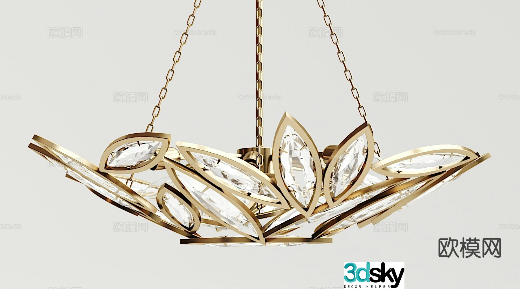 Modern crystal chandelier 3d model