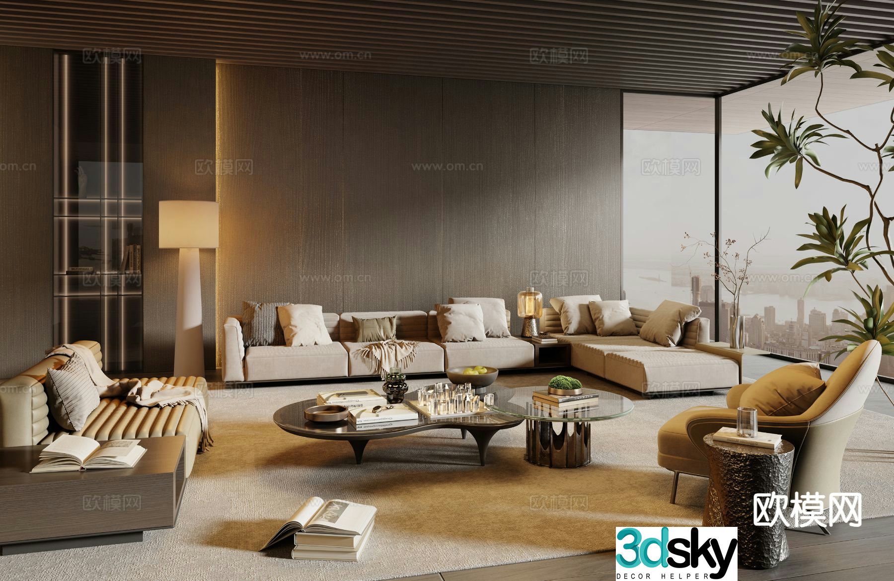 Italian sectional sofa 3d model