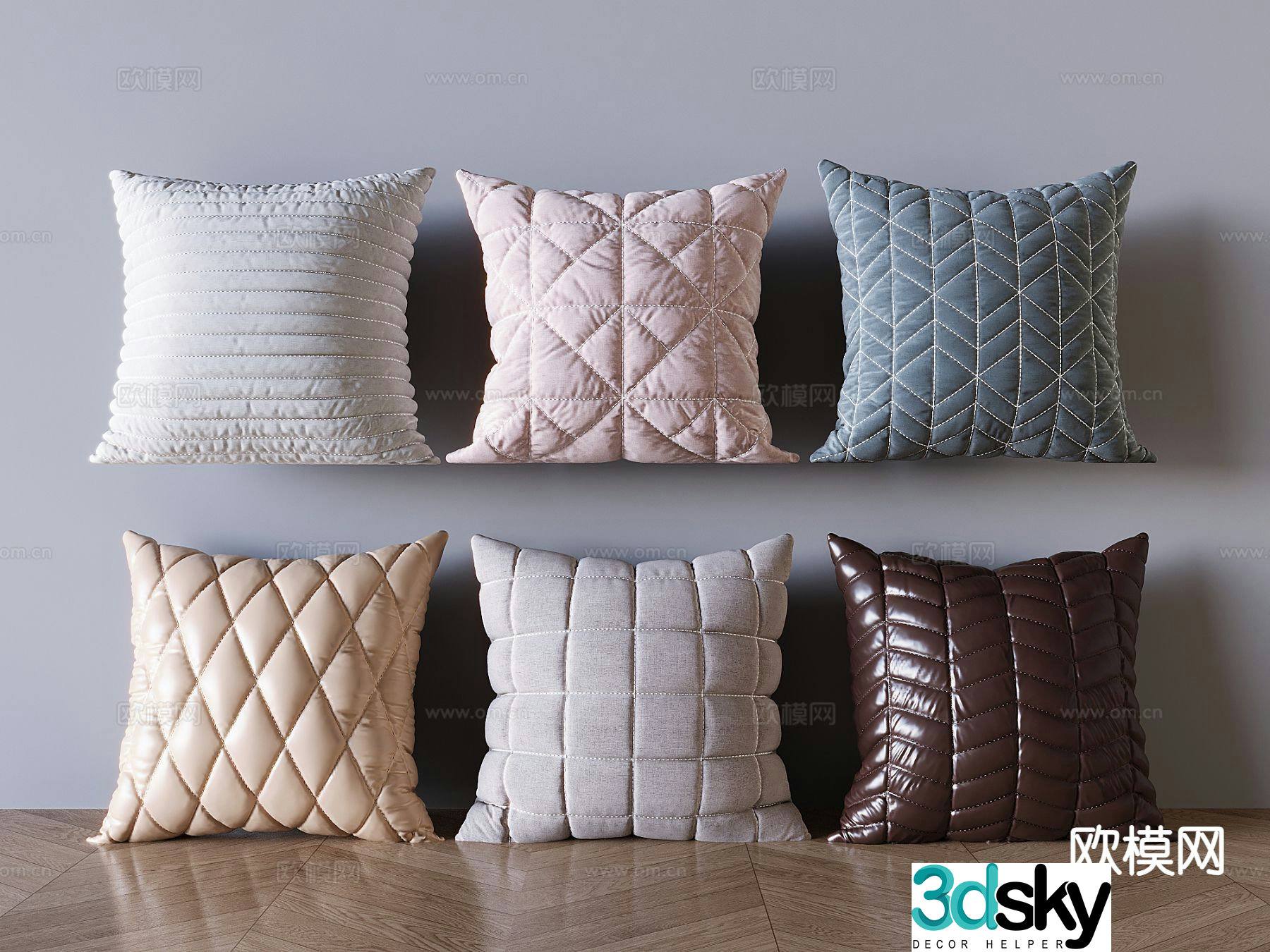 Modern sofa pillow soft bag back pillow 3d model