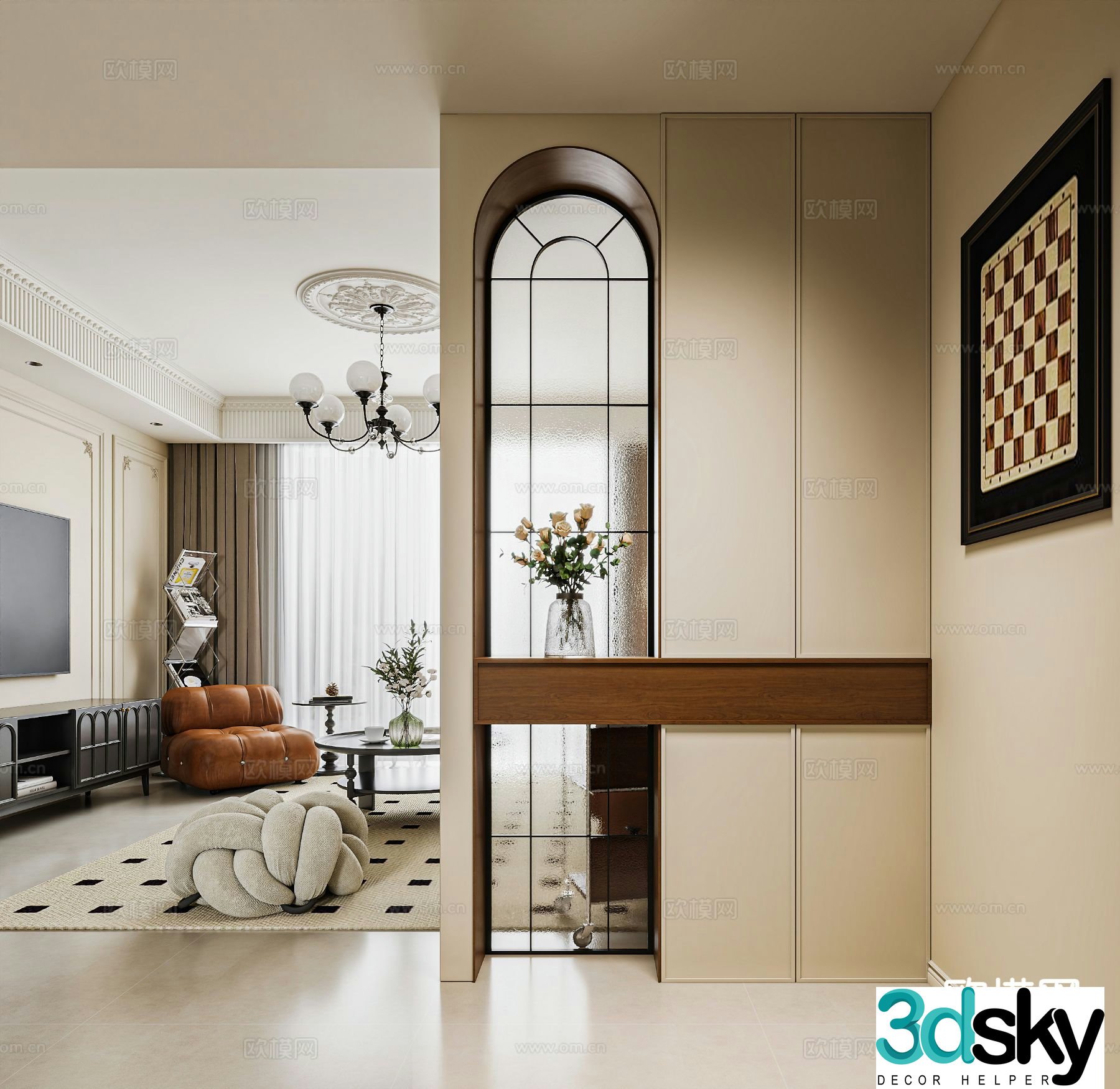 French entrance aisle 3D model