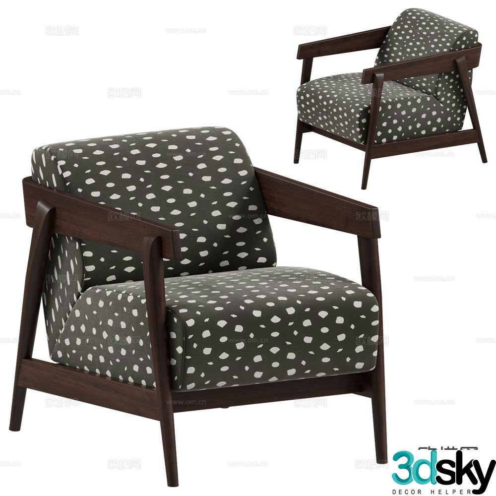 Gervasoni Nordic armchair lounge chair 3d model