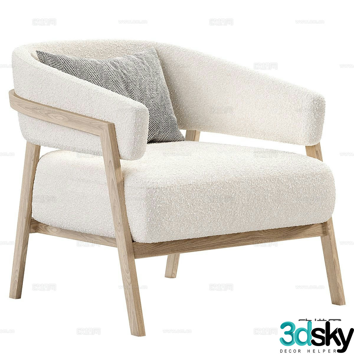 Single sofa armrest sofa 3d model