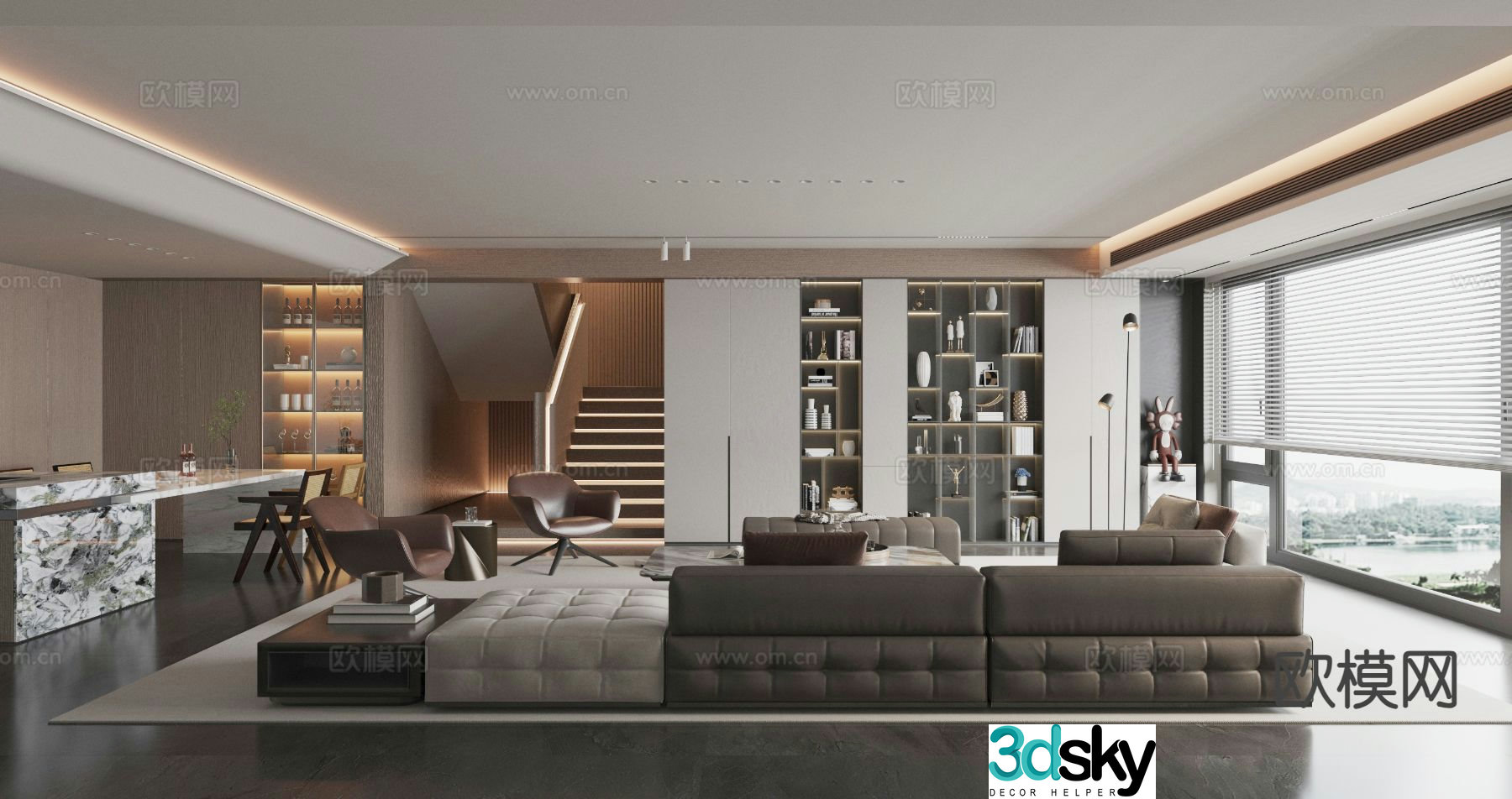 Modern living room 3d model