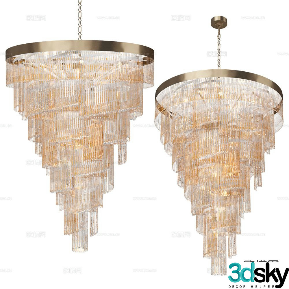 Patrizia light luxury crystal chandelier 3d model