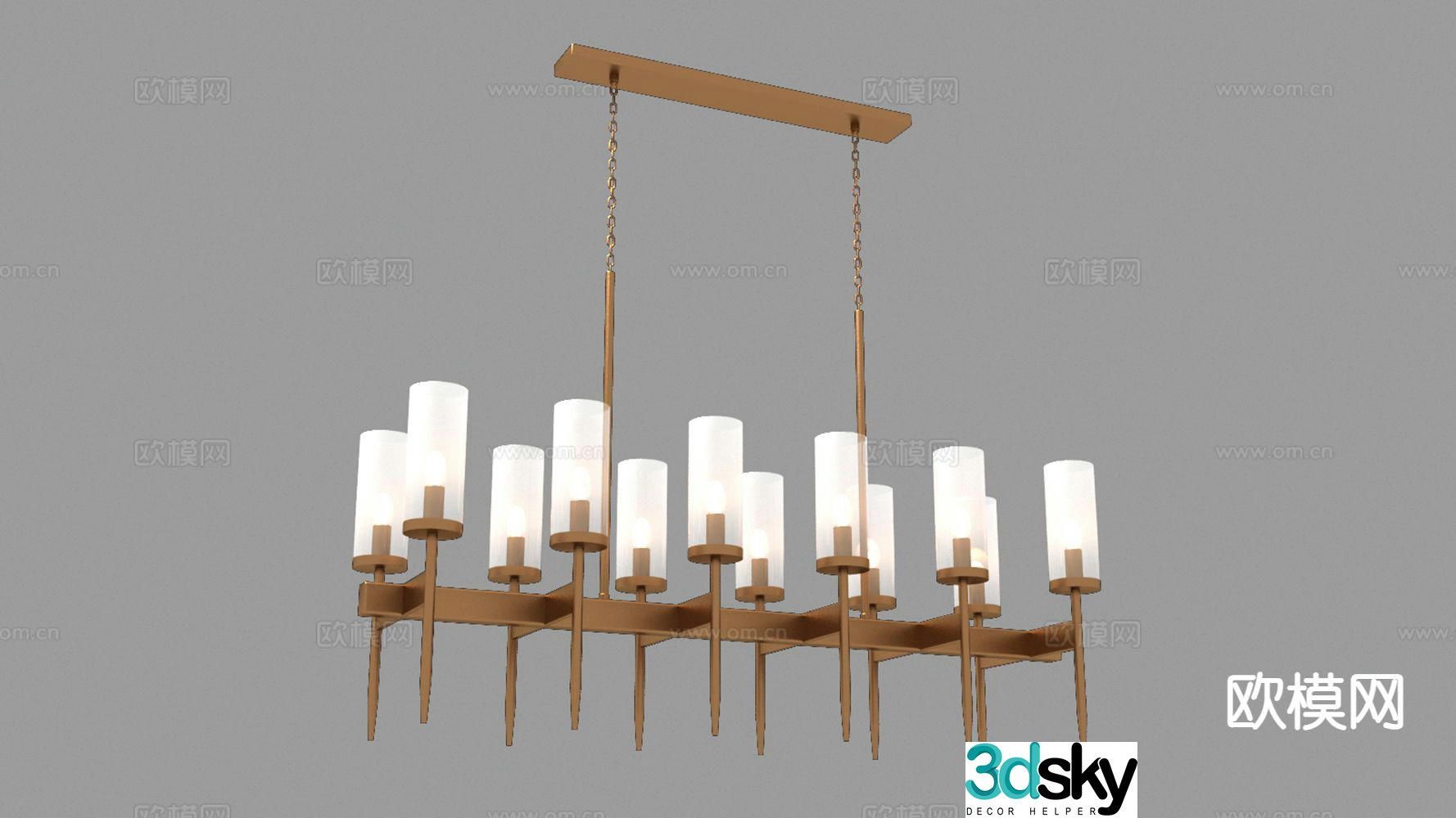 Light luxury chandelier art chandelier restaurant chandelier 3d model