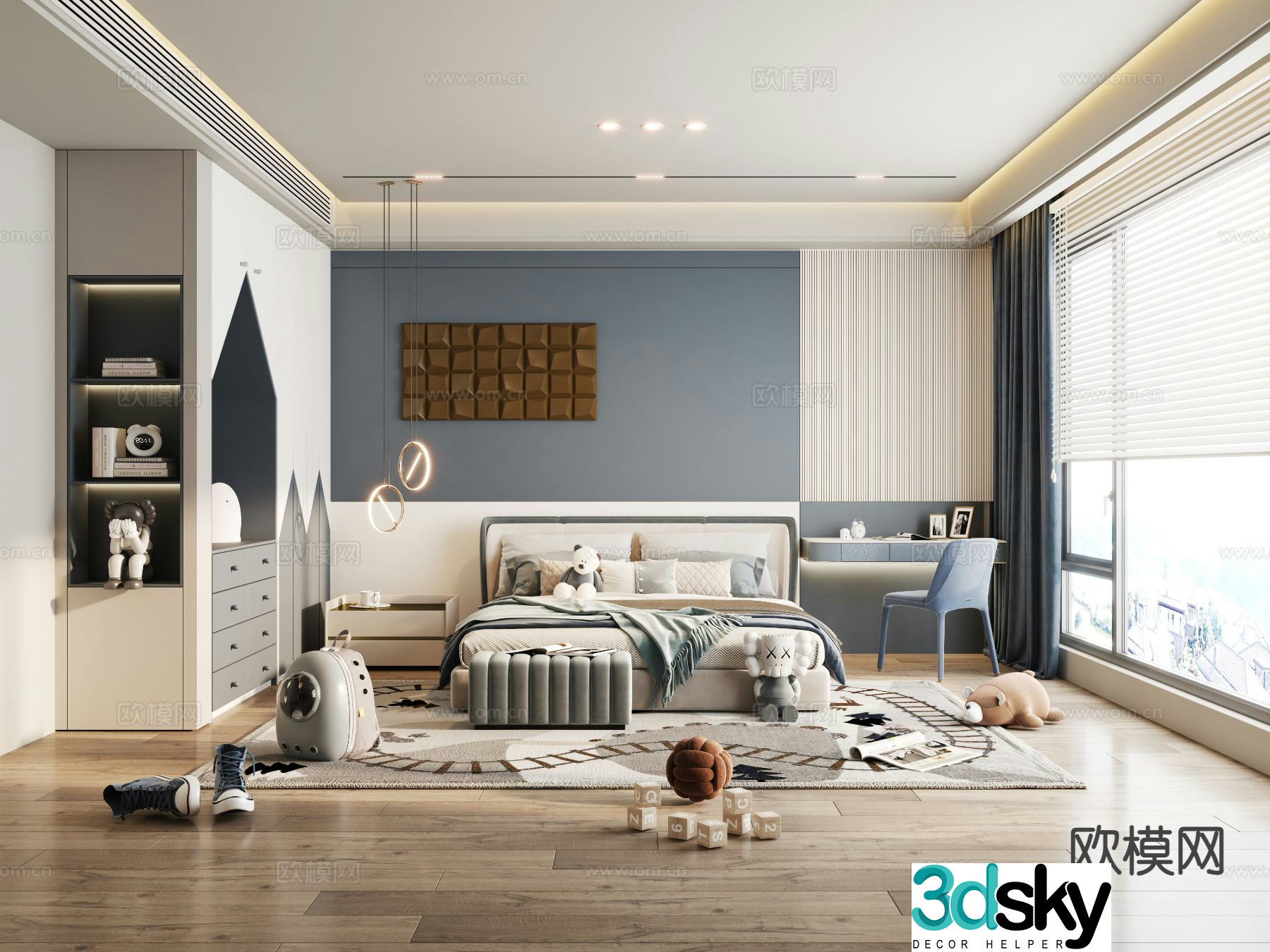 Cream style children’s room boy’s room 3d model